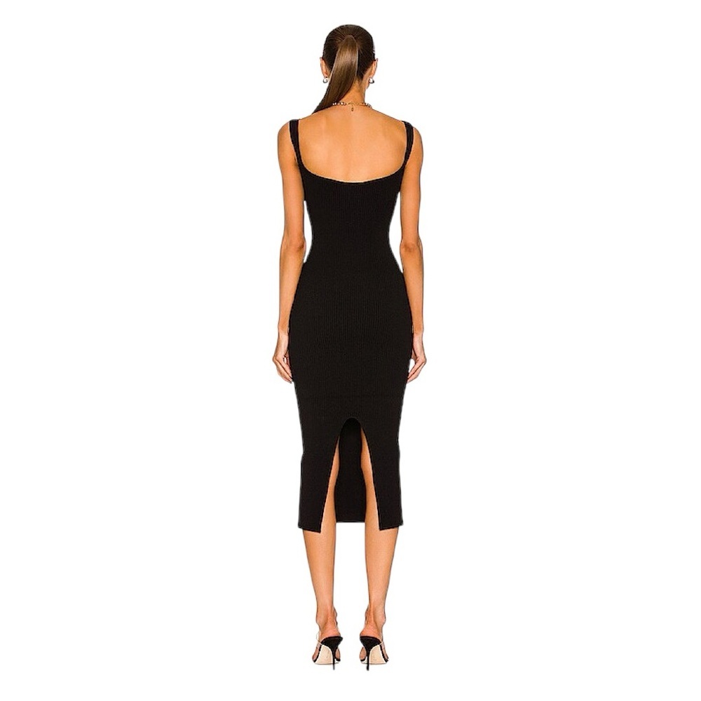KHAITE Nina Sweetheart Rib-Knit Midi Bodycon Cocktail Dress - Picture 8 of 16